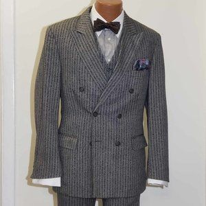 Vintage 3 piece suit with double breasted jacket 38R single breasted waistcoat
